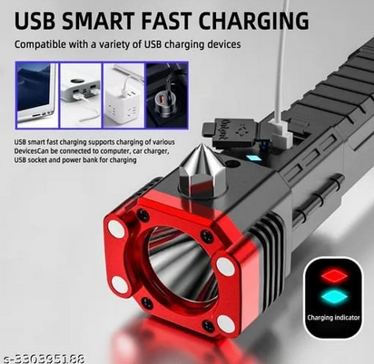 super Powerful 2-in-1 3000mah Emergency Flashlight & Charging Bank Waterproof LED Powerful Torch 1KM Range Torch Light High Power Long Distance 1 km,1000 Meter Long Range, 3300 mAh / High Battery Back up Water Resistance Rechargeable Led